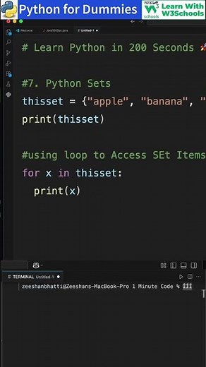 Python for Dummies: 6- Python Sets Data Type #python #pythontutorial #pythonprogramming