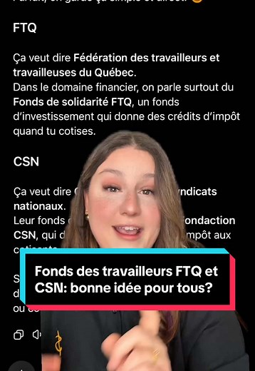 Les fonds des travailleurs FTQ et CSN, est-ce une bonne idée pour tout le monde? 🤔 #adultesresponsables #conseilsfinanciers #impots #ftq #csn