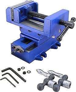 HFS(R) 6" Cross-Slide Drill Press Vise，Compound Cross Slide Industrial Strength Benchtop & Drill Press Vise (6IN)