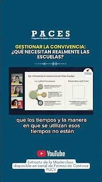 Gestionar la convivencia ¿qué necesitan realmente las escuelas?