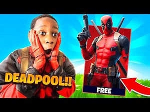 Surprising my little brother with unlocked deadpool skin (fortnite)