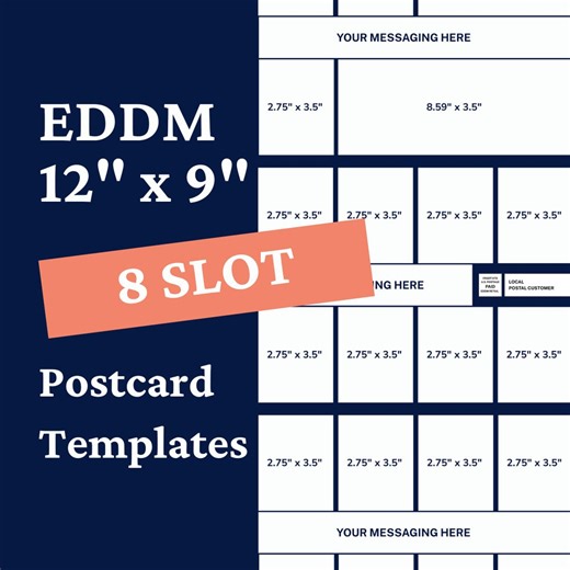 EDDM Postcard Template Canva Design Direct Mail Marketing Campaign Advertising Flyer Layout Business Promotion Card 9x12 Ads 8 Slots - Etsy