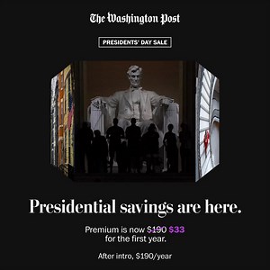 Save on a Premium subscription — and get three extra accounts plus select discounts and experiences. Billed as $33 for the first year, then $190 per year. | Washington Post