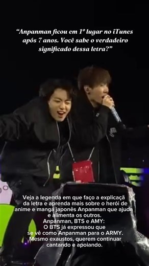 Aline Abdo - News Music Korea on Instagram: "🦸‍♂️ ANPANMAN (아니팜맨) — BTS 📌 Informações gerais: Título: Anpanman (아니팜맨 / Anpaman) • Artista: BTS • Álbum: LOVE YOURSELF 轉 ‘Tear’ • Lançamento: 18 de maio de 2018 • Gênero: K-pop, hip-hop, pop • Música em grupo (todos os membros). 🏆 Recordes e conquistas (7 anos após o lançamento): 33º #1 lugar do BTS no iTunes dos EUA, ampliando o recorde como o artista e grupo asiático com o MAIOR número de #1 no iTunes USA da história. “Anpanman” alcançou #1 no 