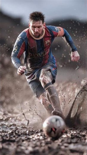 Farming Football 😂🌾⚽ Messi & Neymar Muddy Challenge | Realistic Funny Short