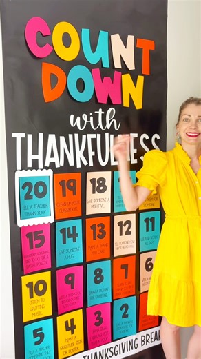Check out this new fall door… Count Down with Thankfulness! Comment LINK if you want the link to this kit in my tpt store! | Rise over Run