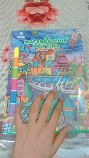 water coloring pages 😊with water colors🎨 and brush 🖌️.