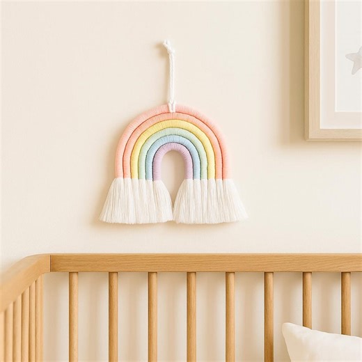 Macrame Rainbow Kids Wall Decor, Nursery Room Decoration, Baby Shower Gift, Newborn Present - Etsy