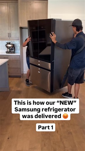 This fridge was delivered “Damaged”straight from Samsung!!!!😡 What would you do help! DM me please 🙏 The REAL nightmare continues.... Its is unbelievable and is still unfolding! Follow to see Part 2 #SamsungFail #ApplianceNightmare #ConsumerRights #betterbusinessbureau #samsung #betterbusiness #customerservice #complaints #badservice #consumerrights #epicfail #neveragain #homeappliances #brandfail #fail #storytime #relatable #nightmare #poorservice #lg #geappliances #whirlpool #frigidaire #bos