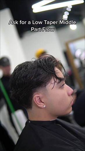 Show this video to your barber for a low taper middle part flow 🤞🏽 #barber #haircut #taper #middlepart #mylzinthecut