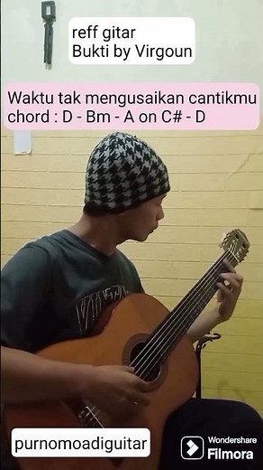 reff gitar Bukti by Virgoun, chord & lirik, fingerstyle guitar cover by purnomo adi