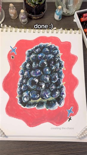 Drawing an oil pastel blackberry #colortheory #oilpastel #fruitart #artprocess #coloring #art