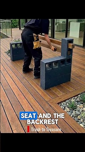 DIY Cinder Block Bench! #shorts #diy #outdoorfurniture #upcycling