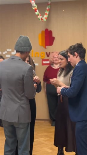 Lingvano | Learn Sign Language on Instagram: "We played at our team Christmas party with three games played in the Deaf way and it was a blast! 🎉⁠ Here’s Part 2 of our 3-part series: Find your twin game! 👯⁠ Have you played it before? ⁠ ⁠ #DeafCommunity #DeafJoy #ASL #SignLanguage #TeamFun #HolidayParty #ElephantGame #DeafCulture #Lingvano⁠"