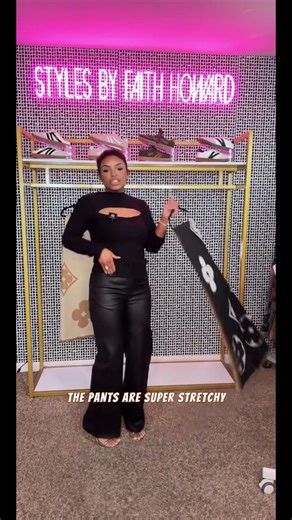 Stylish Women's Faux Leather Button Fly Pants