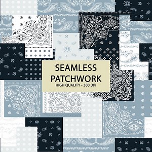 Paisley Patchwork Pattern, Seamless Fabric Texture (PNG, SVG, JPG) - Etsy