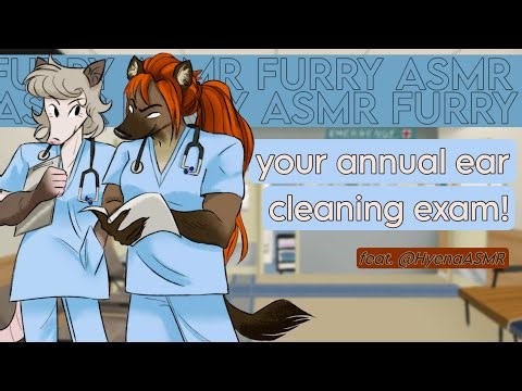 [furry asmr] your annual ear cleaning and cranial nerve exam! 👂✨ (feat. ‪@hyenaasmr‬)