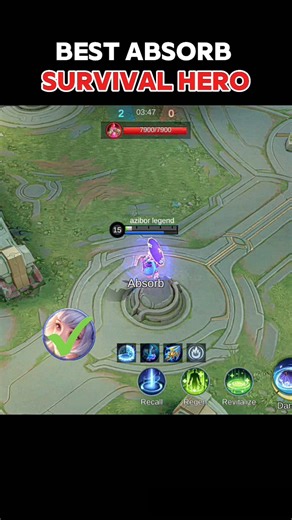 best Absorb survival hero✅️mobagame#moba5v5 #mobilelegends #mobalegends5v5#mobail #molanatariqjameel
