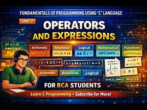 Operators and Expressions in C | C Programming Unit 3 | BCA Students Tutorial