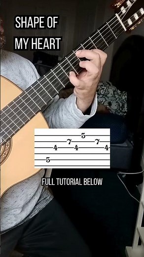 Shape of My Heart Easy Guitar Lesson #guitartok