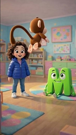 تعليم حرف M مع ملك 🐵 | كلمات سهلة ومرحة للأطفال