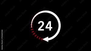 Animated sign for 24/7 availability, work, help...