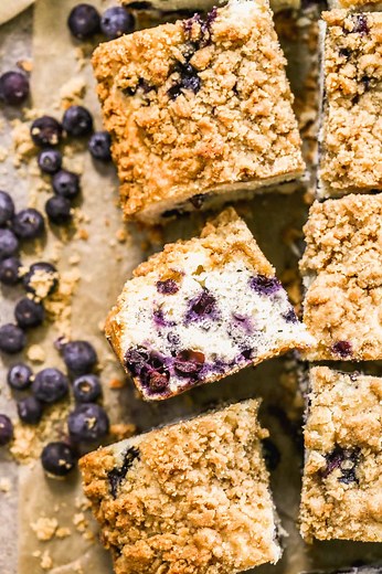 This delicious Blueberry Coffee Cake recipe is soft and moist with a streusel topping! It feeds a crowd and can even be made the night before!🙌😋✨ | Tastes Better From Scratch