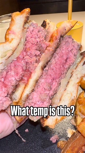 Nicholas Lepore on Instagram: "Chefs what temp is this? Med Rare? Rare? Everyone’s definition is different, but curious to hear your thoughts. It also varies immensely when I travel to different countries seeing their interpretation of medium rare or rare. I generally prefer medium rare for a thicker burger, but have also had some delicious burgers around the world that lean closer to rare as well as medium well. Does your order vary depending on the place? Type of beef? No right or wrong answer