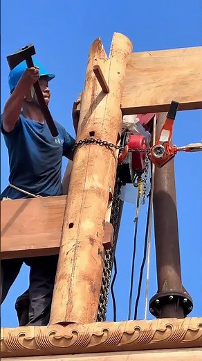 Build a Chinese-style wooden house. #woodworking #asmr