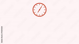 Abstract wall Clock animation. Round wall clock animation. The timer counts down the time. counting down circle clock animation. Concept of time, deadline. Looped video.