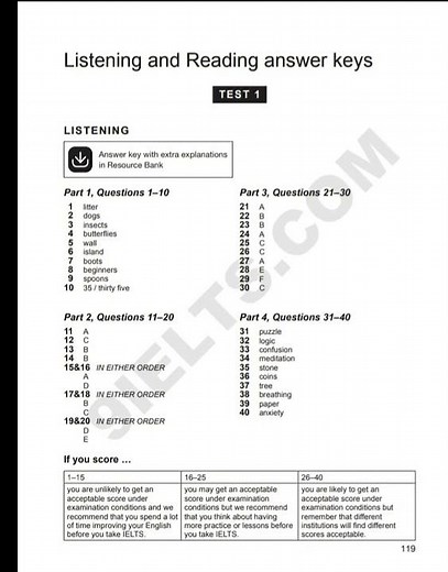 IELTS BOOK 17 LISTENING TEST 1 ANSWERS