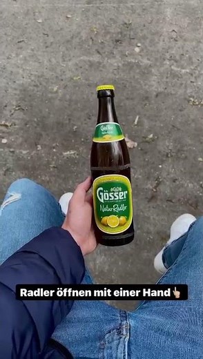 Radler öffnen mit einer Hand👆