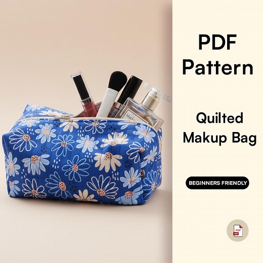 Quilted Makeup Bag Sewing Pattern | Beginner-friendly Boxy Pouch (PDF Pattern) - Etsy UK