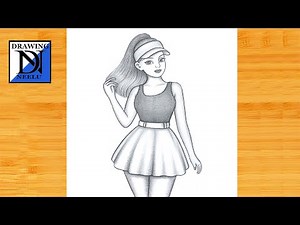How to draw a Girl Sporty + Fashion Look || Pencil sketch for beginner || Girl drawing || Drawing