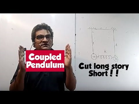 Coupled pendulums- Two pendulums connected by spring in opposite phase