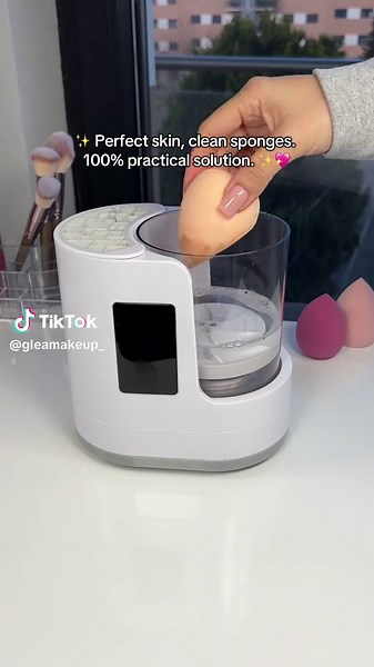 Give your skincare routine a boost with clean sponges and brushes 💕🧴 🫧 Washing your makeup brushes has never been this easy. 💖 With this 2-in-1 machine, you can banish bacteria and pamper your skin while saving time. Say goodbye to acne and hello to a flawless skincare routine. 💄🌸 #makeup #cleanbrushes #brushcleaning #beauty #skincare #beautyroutine #makeuptips #makeuproutine #makeuptutorial