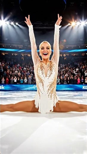 Triumphant Final Split Slide at the Center of the Rink
