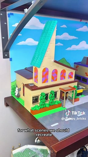 We ran out of room in our LEGO Simpsons display so I made a second shelf – We already added Moe's Tavern and now let's go add The First Church of Springfield! You can get instructions to build both Moe's Tavern and The First Church of Springfield by @BenBuildsLEGO on Rebrickable Please let me know in the comments down below what other Simpsons locations we should add to this new shelf! We have 4.5 more empty baseplates on this shelf. I will be adding minifigures to the Church soon so stay tuned!