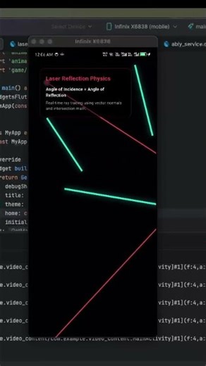 Laser Reflection Physics Simulation in Flutter | Real-Time Ray Tracing