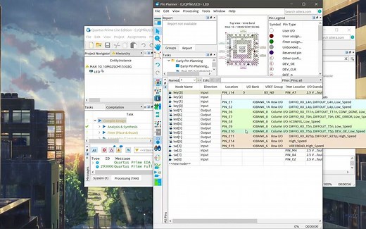 Quartus Prime第一个工程的建立+点亮LED+点亮七段数码管操作全流程