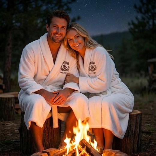 Set of 2 Personalized Luxury Plush Robes for Couples, Custom Monogrammed Wedding Robes, His and Hers Ivory Bathrobes, Anniversary Gift - Etsy