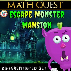 Halloween Math Activity - Escape Monster Mansion (Differentiated Bundle)