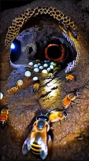 Bee POV: Tiny Camera Enters a Hidden Underground Hive