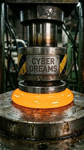 Hydraulic Press vs Molten Glass 🔥💥 Insane Glow Crush (Satisfying!) | Cyber Dreams