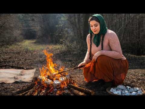 Cooking Alone in the Forest | Firewood Gathering & Smoked Chicken Over Open Fire