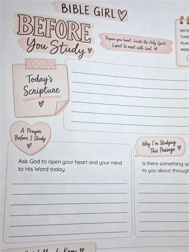 New printable , I created that guides you through a bible study 🥰 #biblestudy #biblegirl #Jesuslovesyou