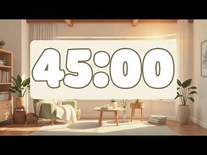 45 Minute Countdown Timer | Cozy Early Spring | Soft Sage & Pastel | Calm Lofi Music