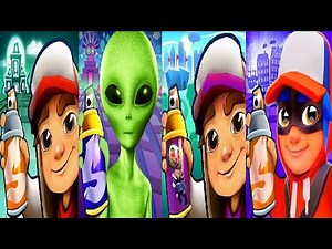 Subway Surfers 2022 VS 2024 HALOWEEN VS Copenhagen VS Space Station Spacebot VS Subway Run Alien Run