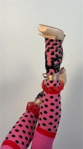 Think outside the sock drawer! 🌸 💖 Classic black polka dots playful bow detail layered over pink tights 👗 Perfect for adding a pop of personality to dresses, skirts, or even playful layering looks ✨ Funky yet elegant—style that’s uniquely you 🧵 Premium stretch, sheer comfort, and durable quality One pair, endless ways to stand out. 👉 Tap “Shop Now” and try this chic combo: https://sockcandy.com/products/polka-dot-sheer-knee-high-sock | Sock Candy