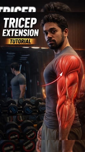 Tricep extension tutorial #reels #fitneess #gymworkout